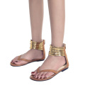 Female Womens Shoes Big Size 43 Summer Cool Faux Suede Metal Roman Sandals Flat Flip flops Women Shoe for lady